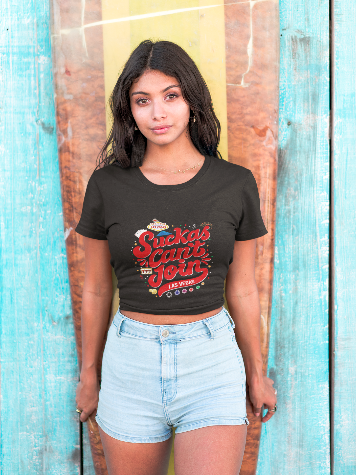 Crop Top Las Vegas tee (Red letters)